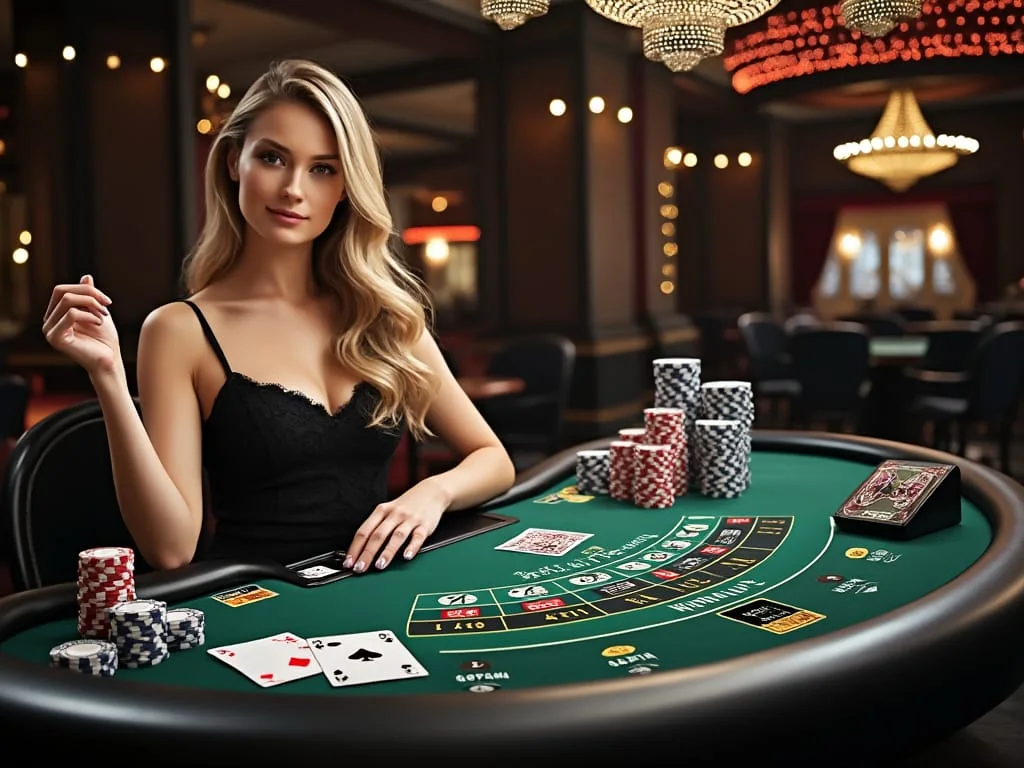 Tampilan permainan kasino live MATARAMTOTO dengan meja dealer
